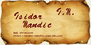 Isidor Mandić vizit kartica